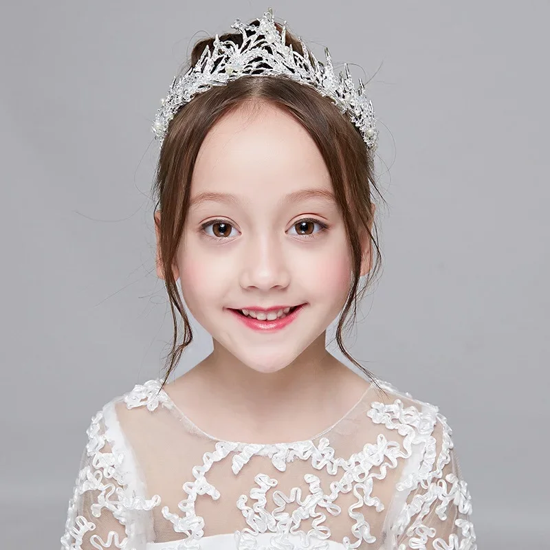 

Kid Girls Silver Rhinestone Hair Jewelry Birthday Headbands Tiaras and Crowns Princess Accessiories Designer