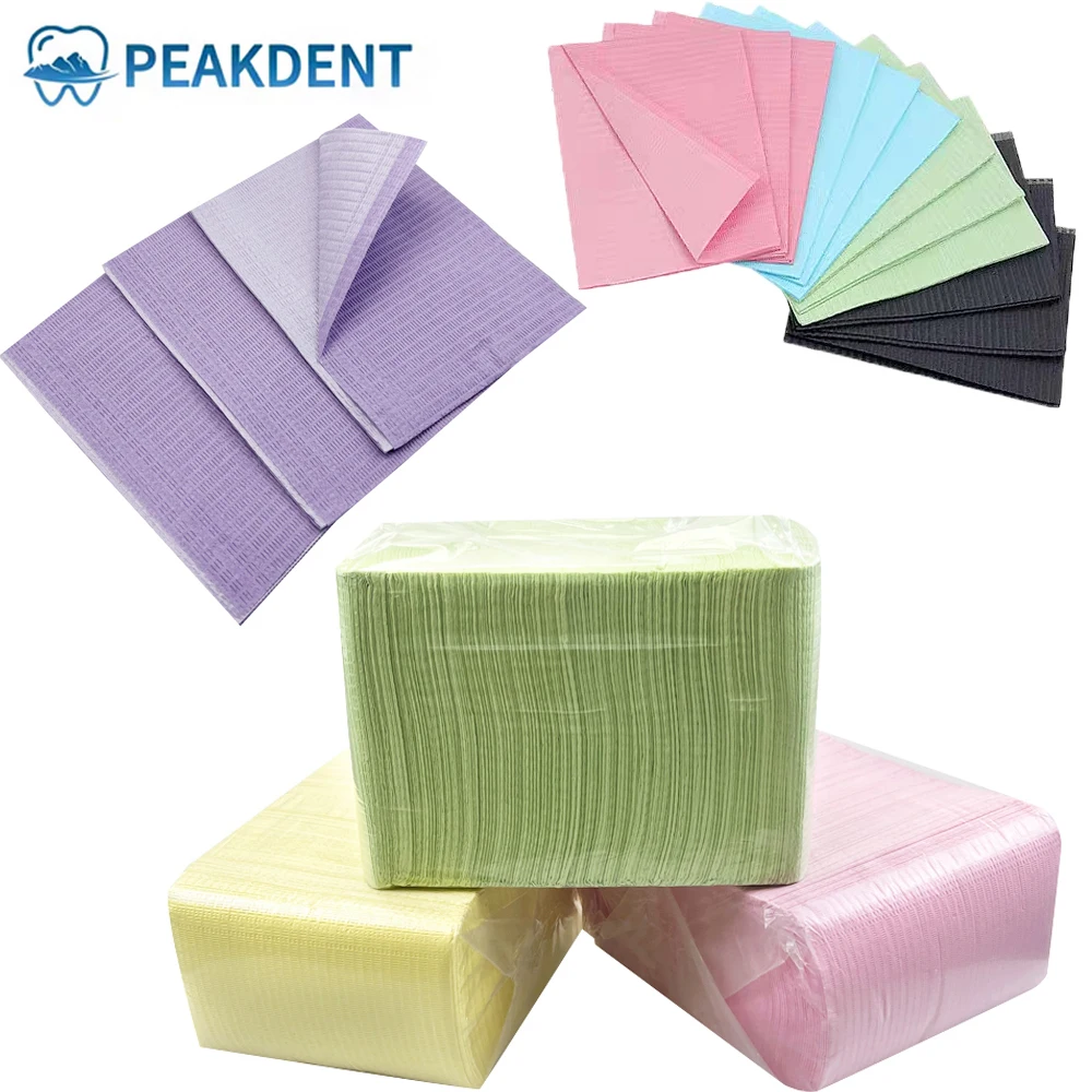 

250pcs Disposable Dental Waterproof Tablecloth Medical Paper Dentistry Clean Pad Dental Piercing Bibs Waterproof Medical Paper