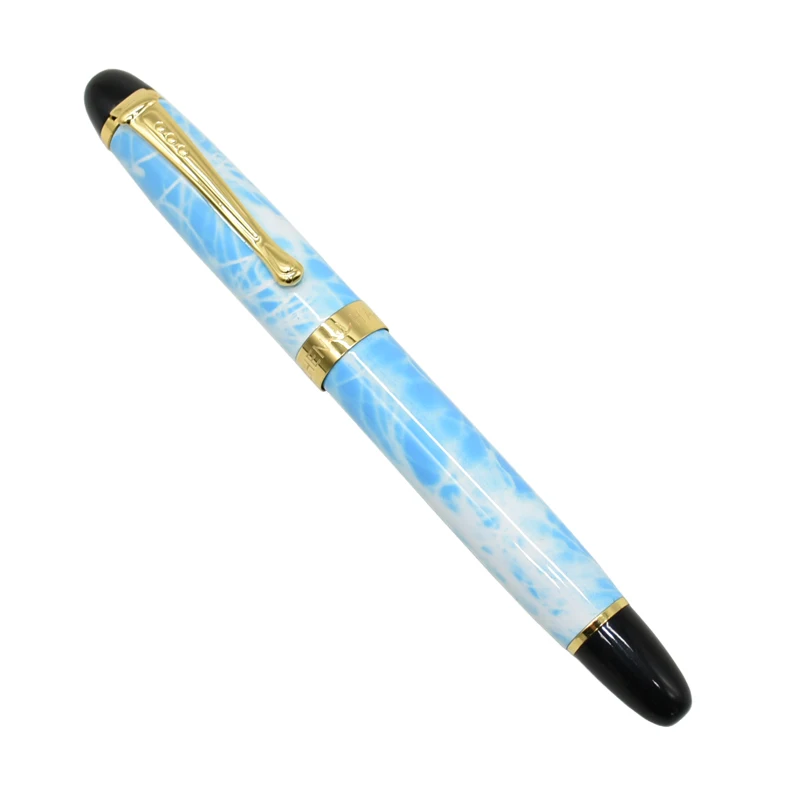 Hochwertiger klassischer Füllfederhalter Dazzle Blue, hochwertiger Business-Stift aus Metall, Vintage-Signatur-Füllfederhalter, Schulbedarf – Detail 6