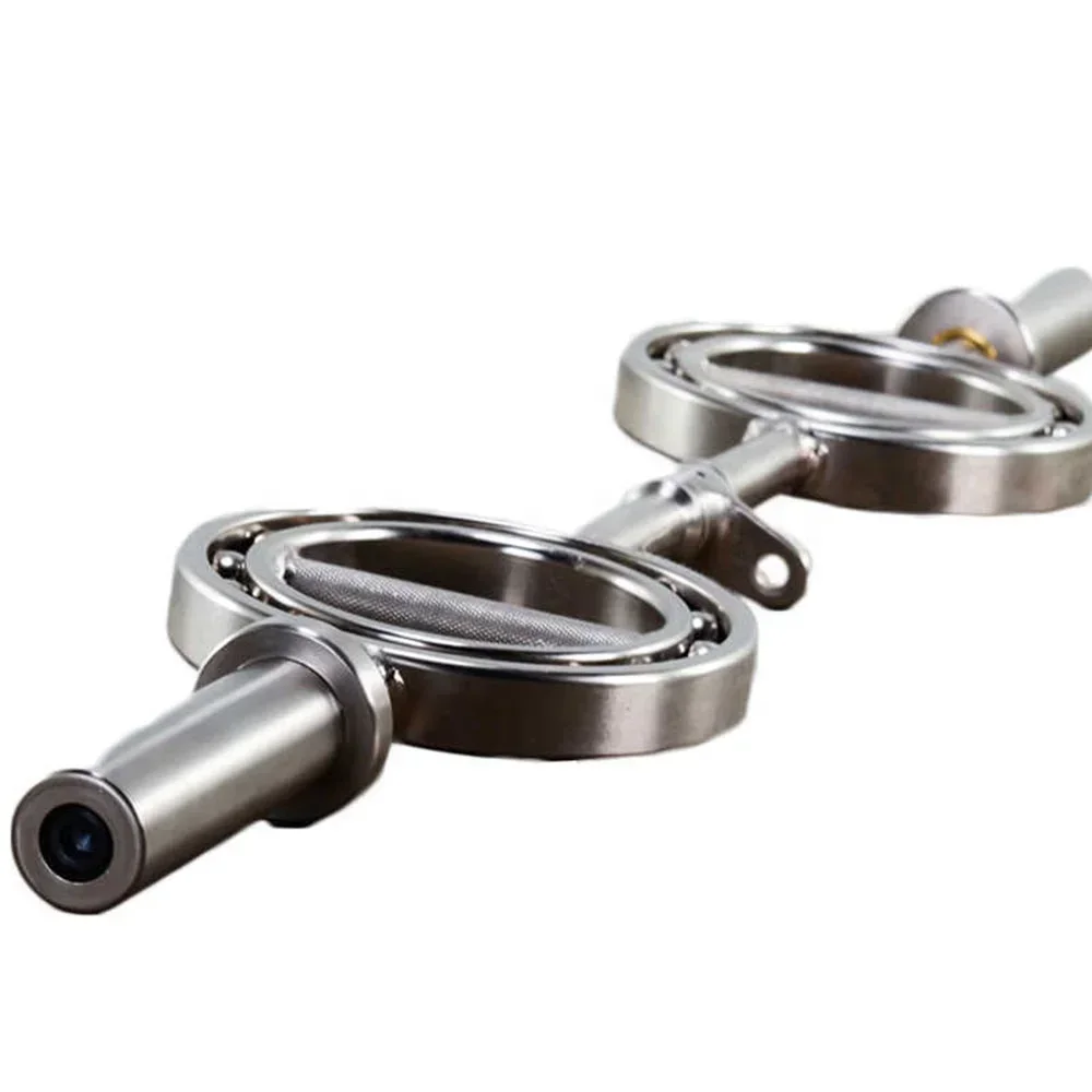 Fitness Weight Lifting Barbell Powerlifting Bar Rotating Round Grip Fitness 360 Degree EZ Eye Curl Barbell Bar