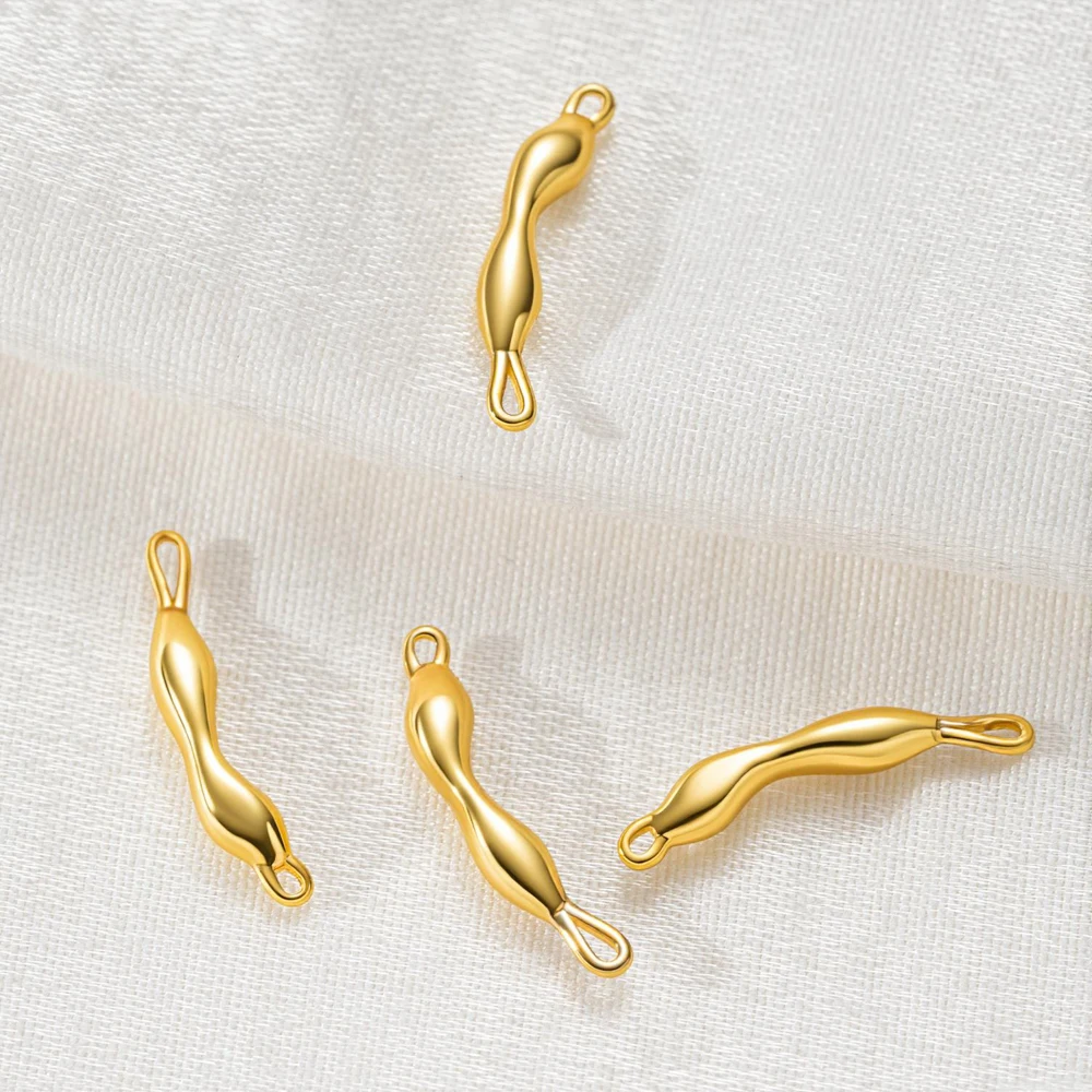 2/4/6 Stück 18K vergoldete unregelmäßige Charms-Verbinder für DIY-Armbänder, Halsketten, Ohrringe, Schmuckherstellungszubehör – Detail 4