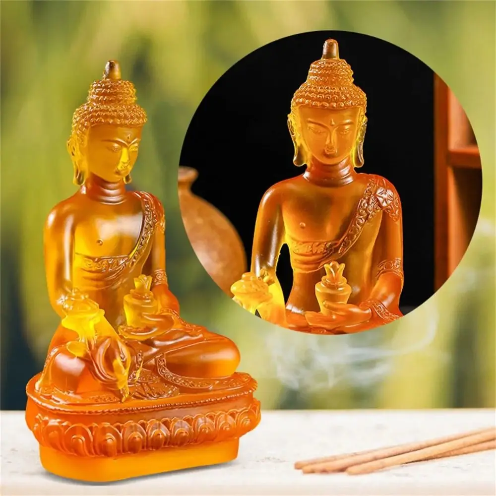 1 PCS Multi-colored Medicine Buddha Statue Creative Resin Buddha Crafts Simple Retro Pharmacist Buddhist Sculpture