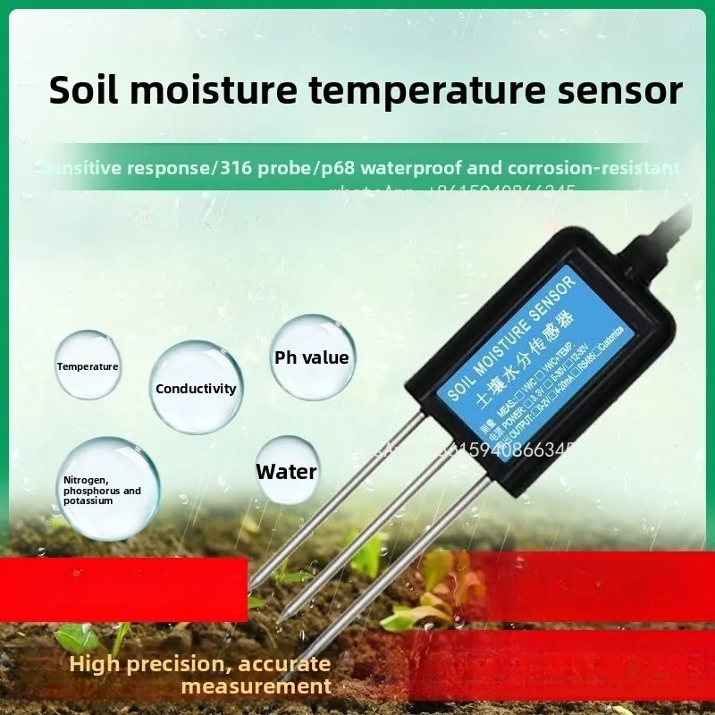 

Soil temperature and humidity sensor, high-precision pH, nutrient, nitrogen, phosphorus, and potassium detector