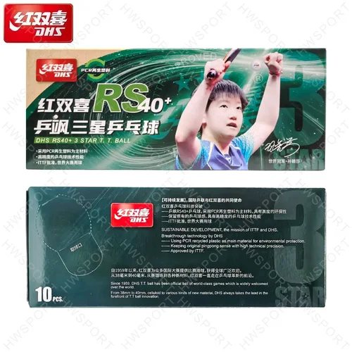 Imagen 2 del producto Pelotas de tenis de mesa DHS RS40 + nuevas pelotas de Ping Pong aprobadas por ITTF Tecnología de plástico PCR con bajo contenido de carbono