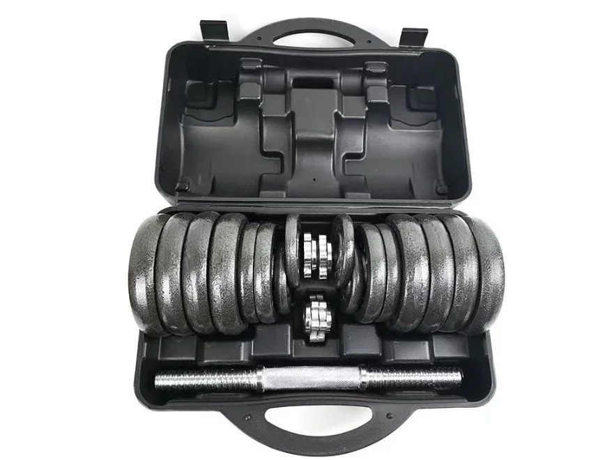 High-quality 10kg Painted Dumbbell Suit Can Be Turned Into Barbell Adjustable Household Weight-lifting Fitness Equipment.