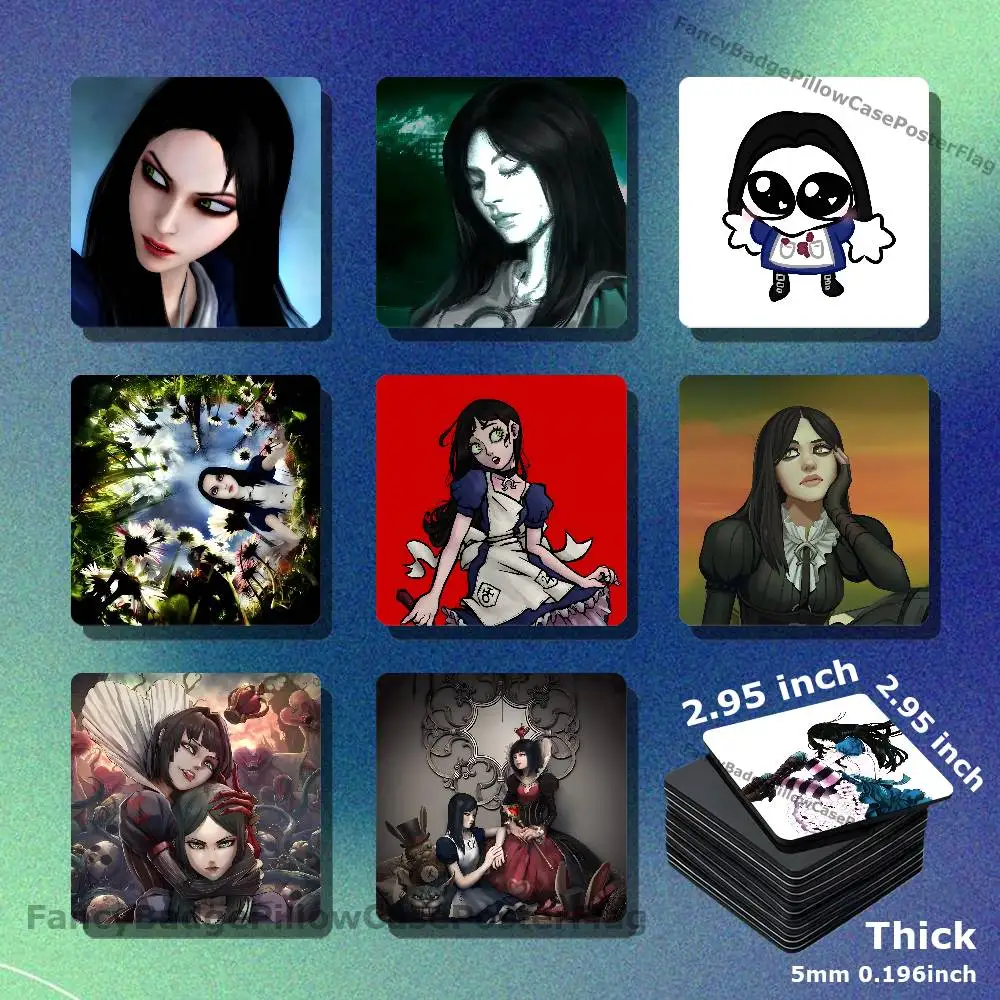 A-Alice Game Madness Returns DIY Refrigerator Magnet Creativity Handmade Creation Acrylic Fridge Magnetic Sets Accessories