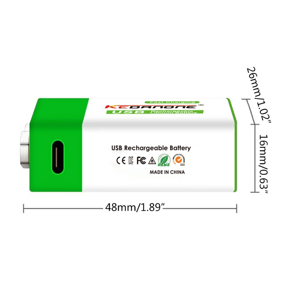 Литий-ионный перезаряжаемый аккумулятор 9 В, 12800 мАч, Тип C, USB, 9 вольт, мультиметр, литиевый микрофон, металлоискатель + кабель