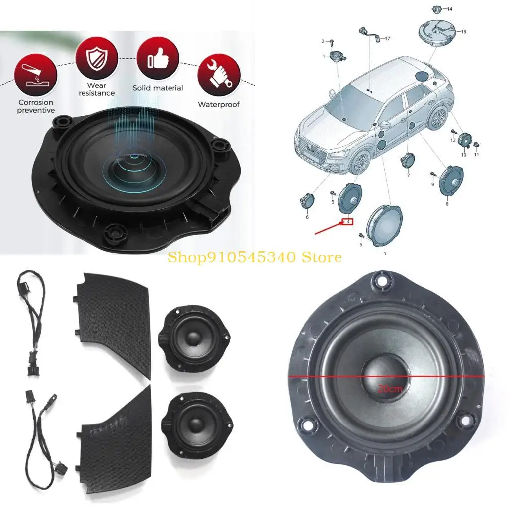 

U2JA High Conductivity Car Sound Grille Wire Assembly Midrange Speaker Shield Wiring System Replaces 8V0035454A for Vehicle