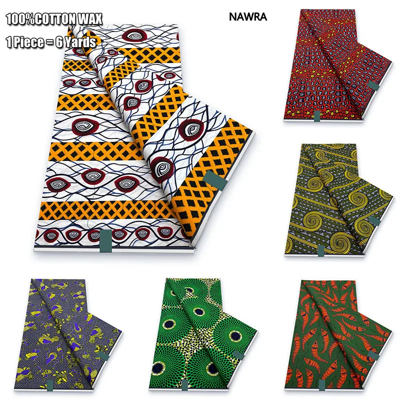 2024 New Arrival Guaranteed Veritable African Real Wax Fabric Ghana Style Ankara Wax Printed 100% Cotton Tissu Pagne Soft Design