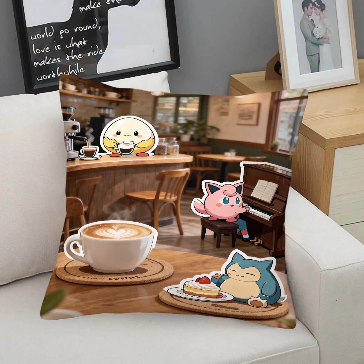 

Милая аниме-подушка для дивана с изображением покемона, с наполнителем - двусторонний короткий плюшевый чехол, декоративная подушка для дома в мультяшном стиле, подарок