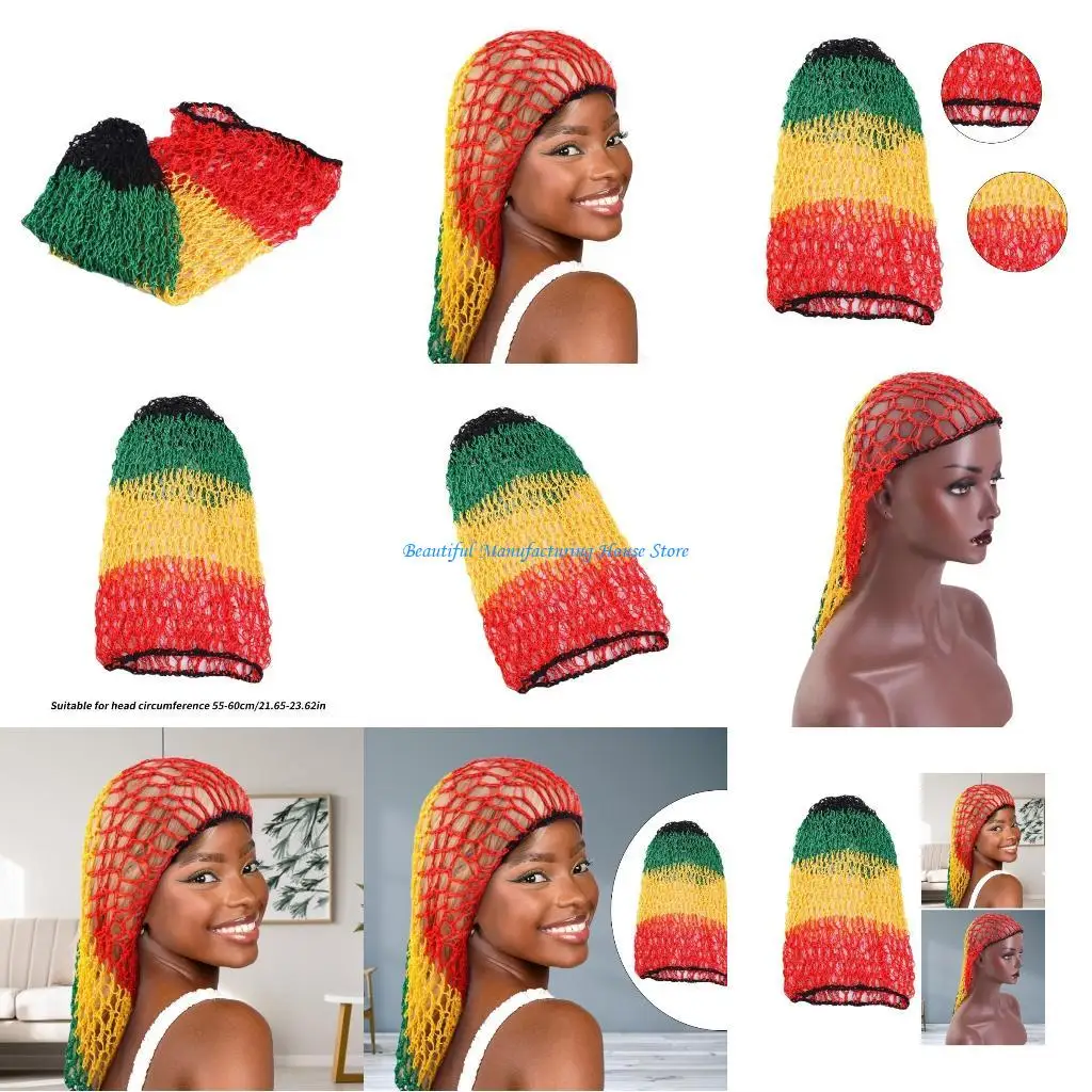 E56A عصابة رأس شبكية شعر قابلة للتمدد للنساء قبعة متماسكة مرنة للنوم #1