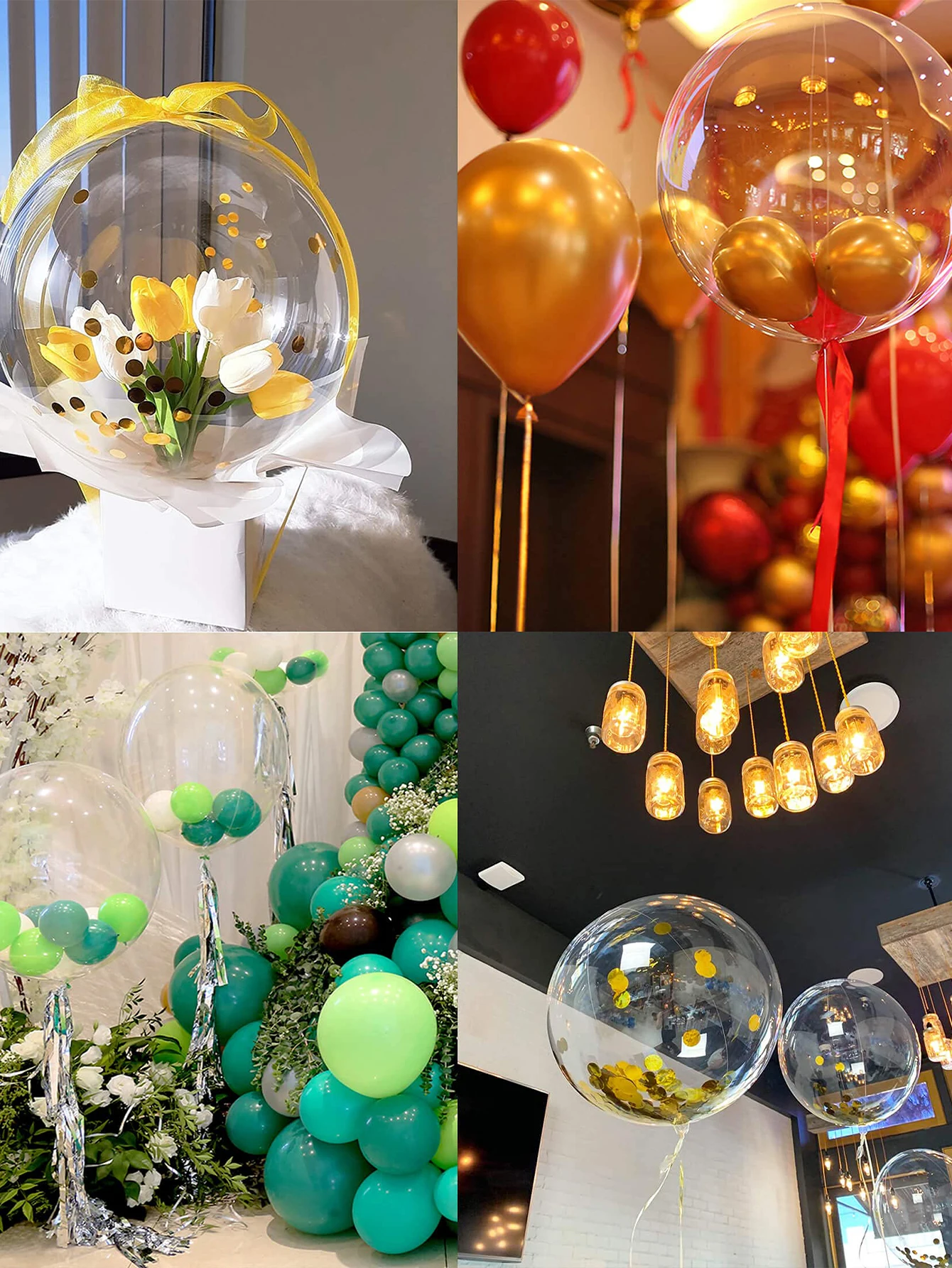 22 Zoll Bobo-Ballons, 5 Stück Transparente Bobo-Ballons, Durchsichtige Bubble-Ballons für Hochzeit Geburtstag Party Dekoration – Detail 2