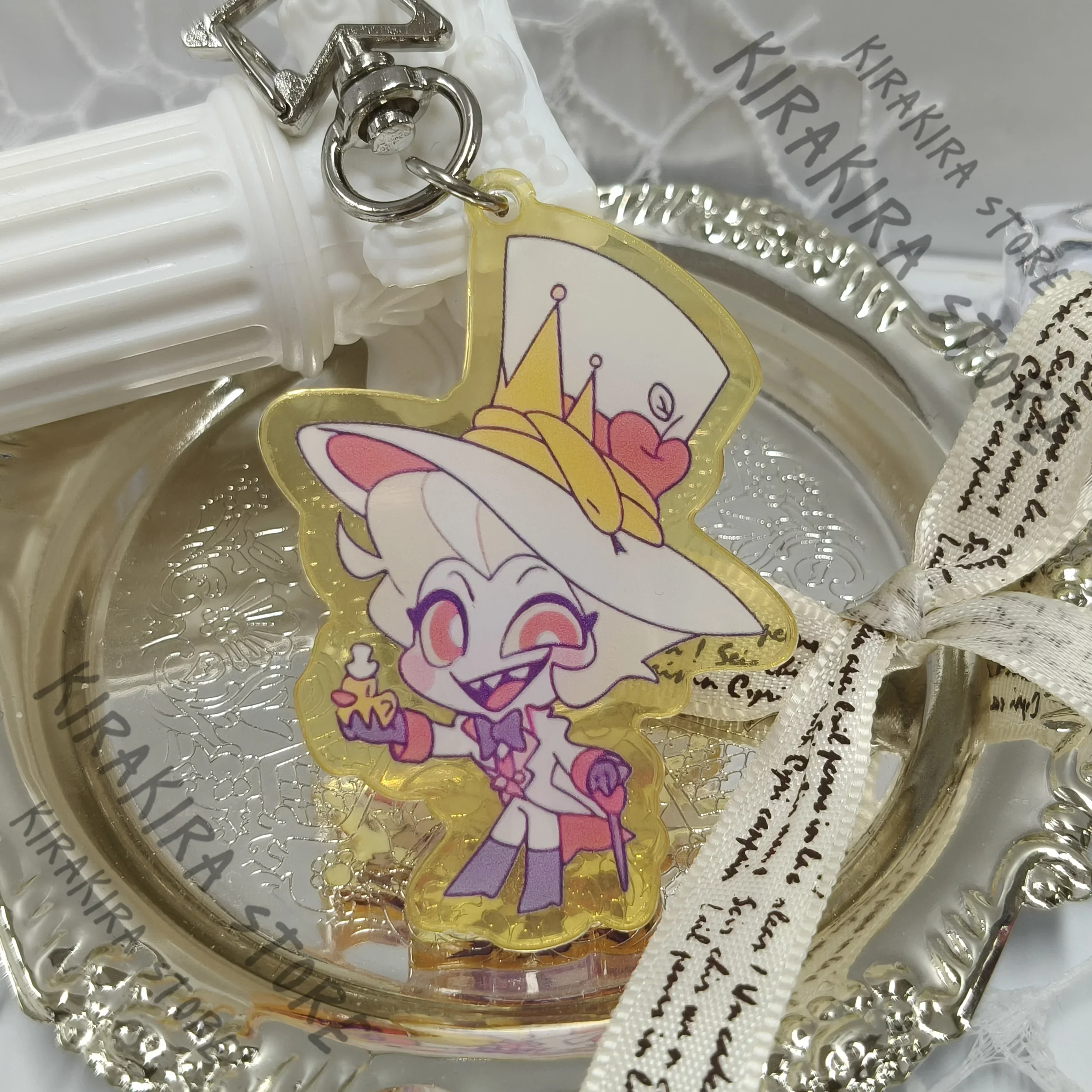 Hazbin Hotel Alastor Lucifer Angel Dust Acrylic Keychain Kawaii Fangoods Pendnat Ornaments Collection Mascot hanging Drop Gift