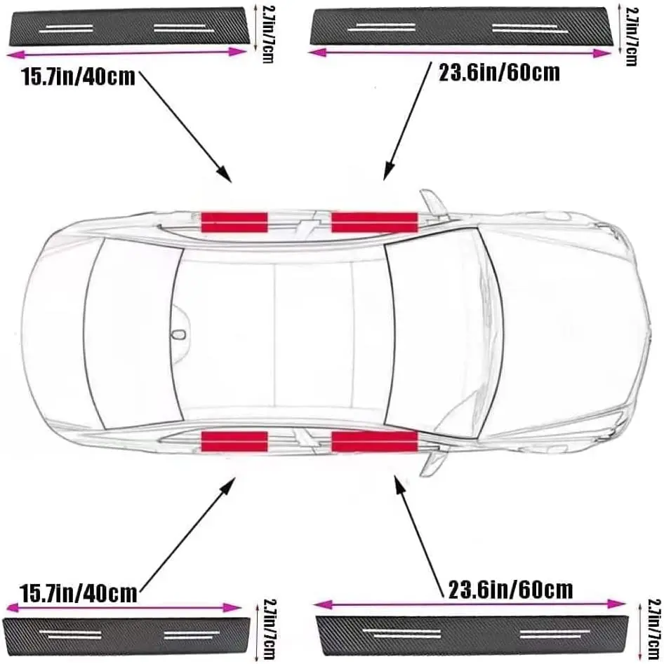 Door Sill Protector 4PCS For BMW Carbon Fiber Door Sill Scuff Plat Compatible for BMW Series Accessories