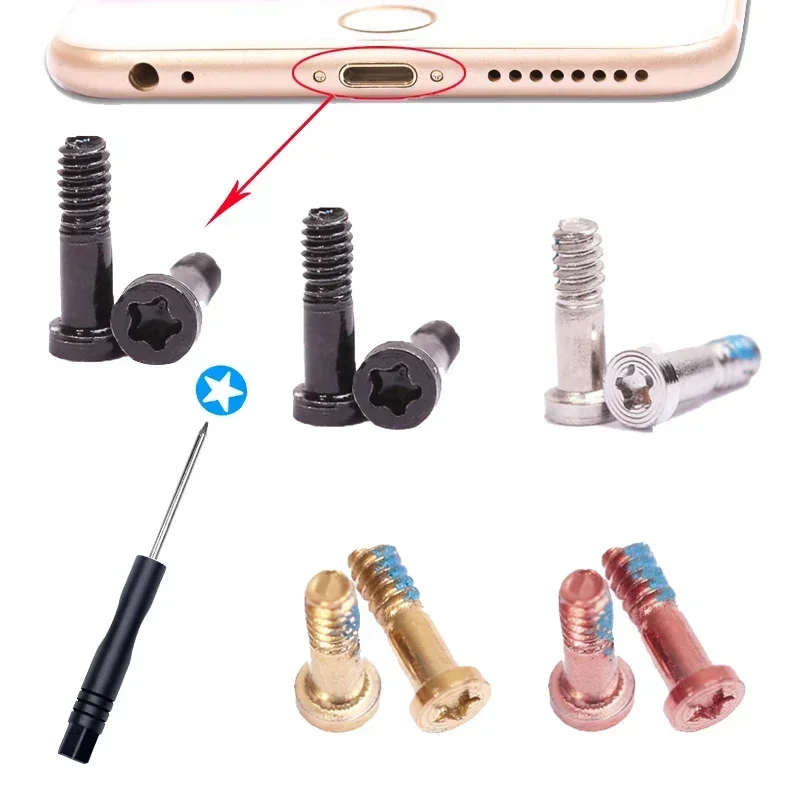 20 Piezas Tornillos de Estrella de 5 Puntas para iPhone 15 14 11 12 5 5S SE 6s 6 7 8 Plus X XR 13, Tornillos Pentalobe para Conector Inferior 6