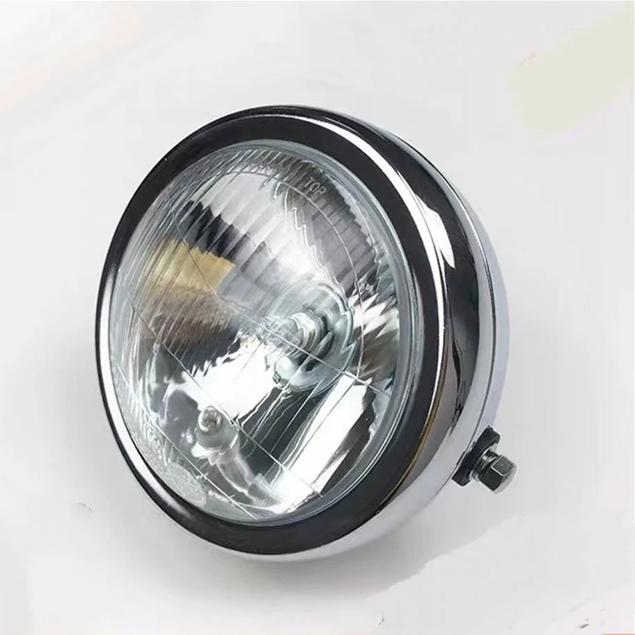 Motorcycle Headlight Metal Retro Halogen Front Light 12V Fits For Haojue Suzuki Qingqi Lifan Dayun QJ 125cc 150cc 250cc