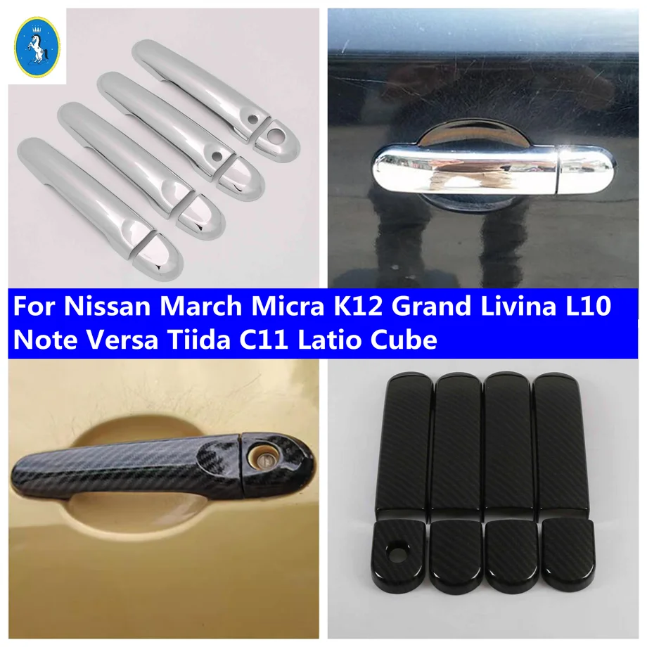 

Накладка на боковую дверную ручку для Nissan March Micra K12 Grand Livina L10 Note Versa Tiida C11 Latio Cube, аксессуары для салона автомобиля