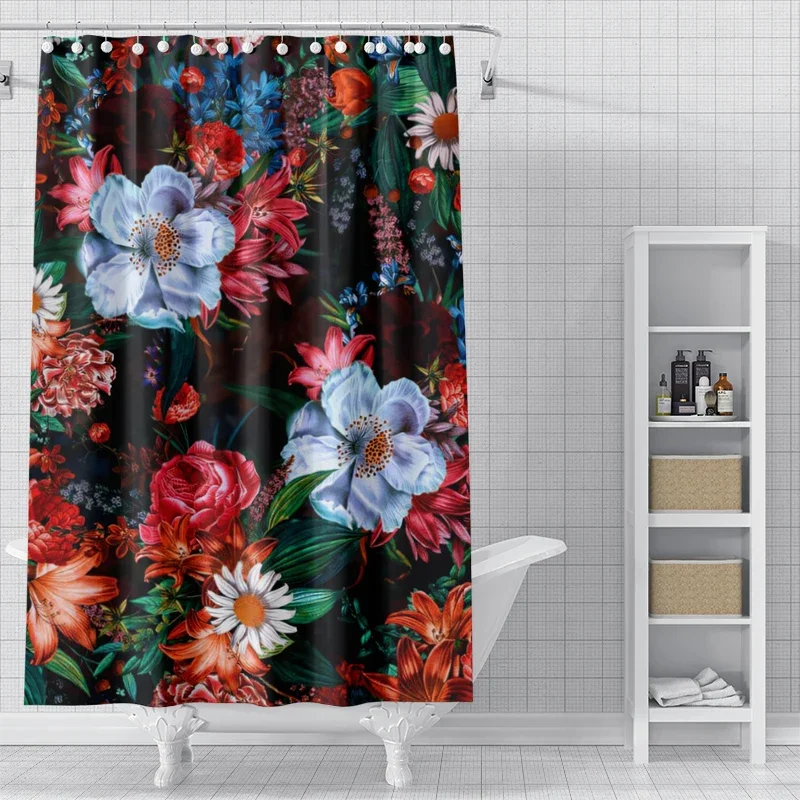 Home shower curtains for bathroom waterproof fabric Modern Nordic style bathroom Curtains shower curtain morandi plant fruit