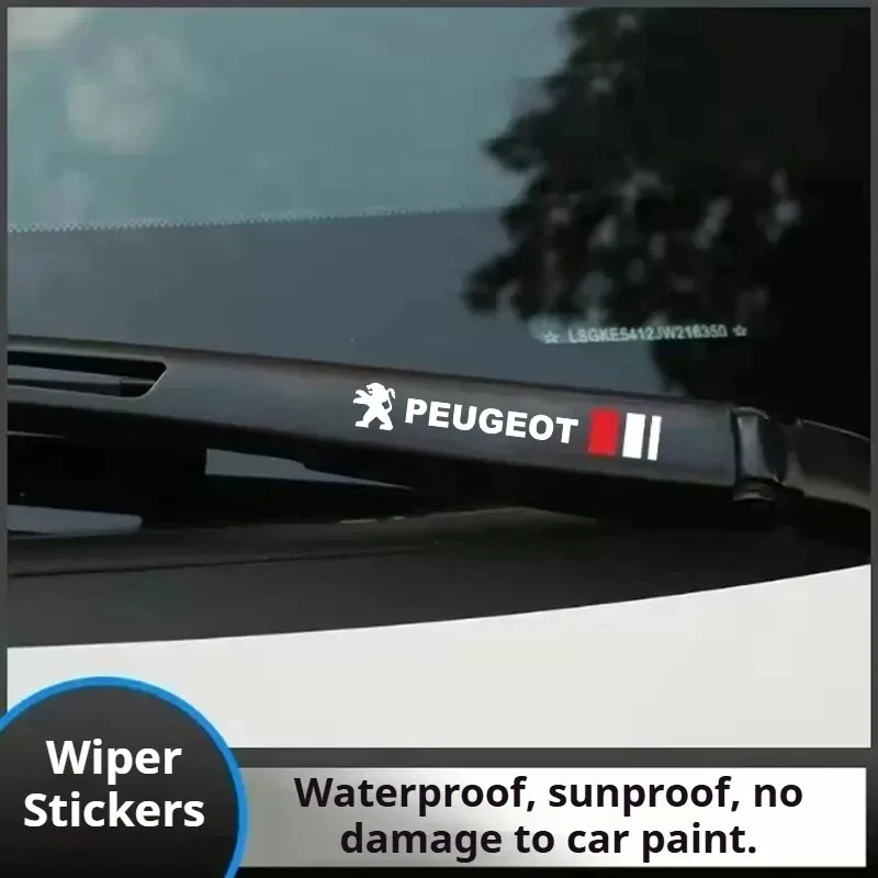 2Pcs Car Exterior Emblem Badge Stickers Body Rearview Mirror Wipers Waterproof Decals For Peugeot 208 2008 308 3008 5008 408 508