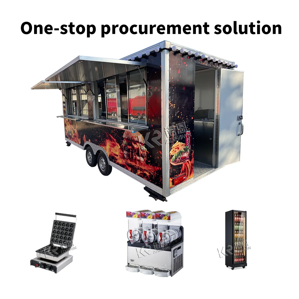 Rimorchio per alimenti per barbecue Carrello per alimenti standard americano completamente attrezzato Chiosco per pizza Rimorchio per catering Carrello per alimenti da cucina mobile