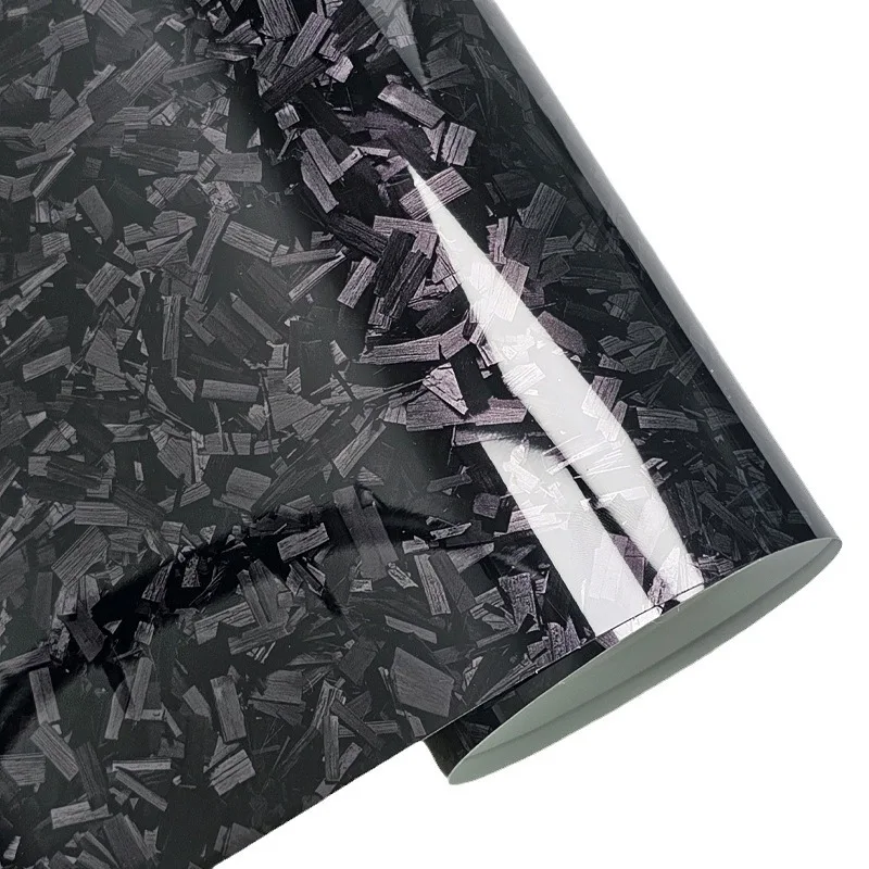 Gloss Black Forged Carbon Fiber Vinyl Air Release Vehicle Interior/Exterior Sticker for DIY