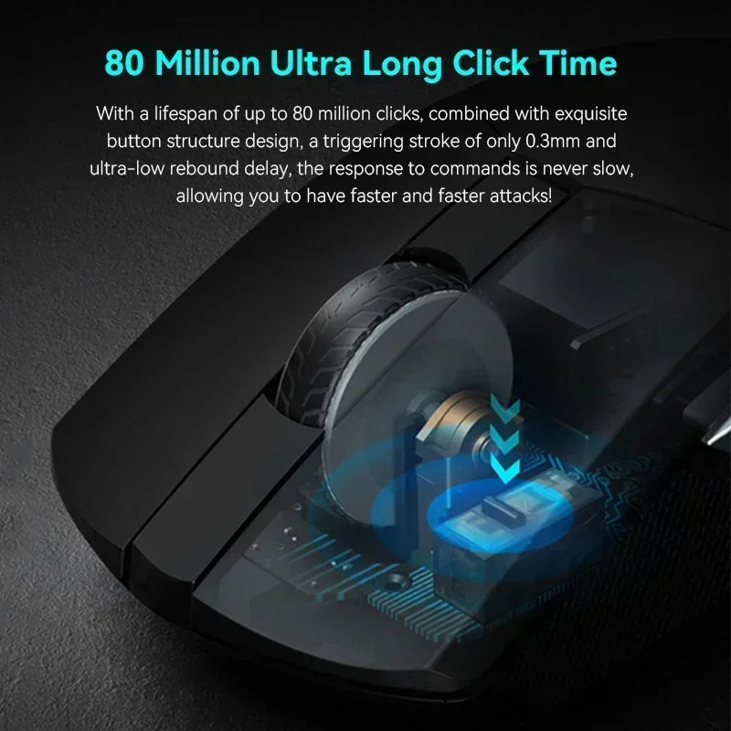 HECATE G4M Pro Wireless Mouse PAW3395 Low Latency Lightweight Tri-Mode 26000DPI Ergonomics Gaming Customized E-sport Accessories