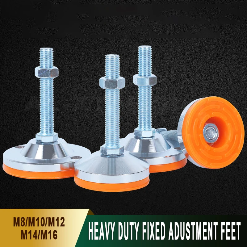 

Heavy Duty Adjustable Support Foot Screw M8 M10 M12 M14 M16 Rubber Bottom Foot Pad For Furniture Leveling Support And Stability