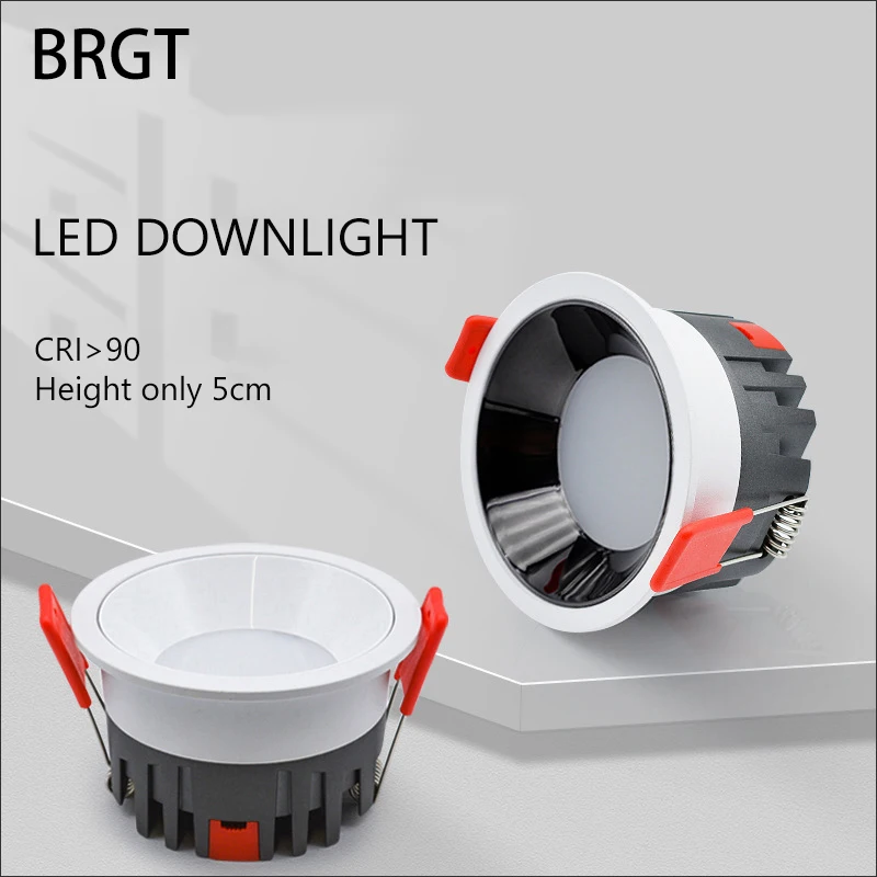 Led typu Downlight lampa świecąca w dół z ściemnianiem ZigBee wpuszczana okrągła lampa sufitowa ultracienka antyodblaskowa do domowego biura w