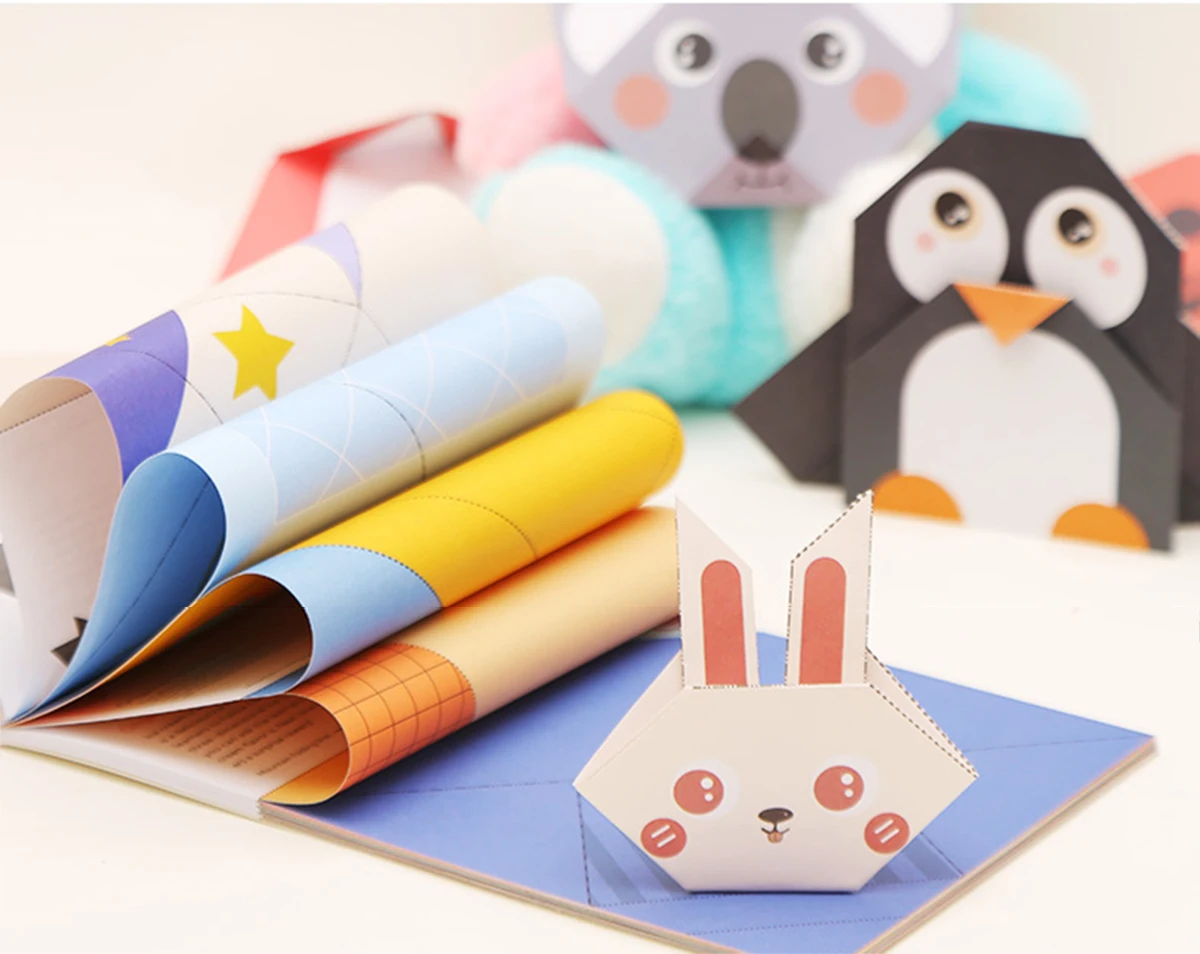 Origami Kit 30 Sheets Origami Paper Craft Guiding Book DIY Art Craft Projects Supplies for Beginners Children Kids Boys Girls