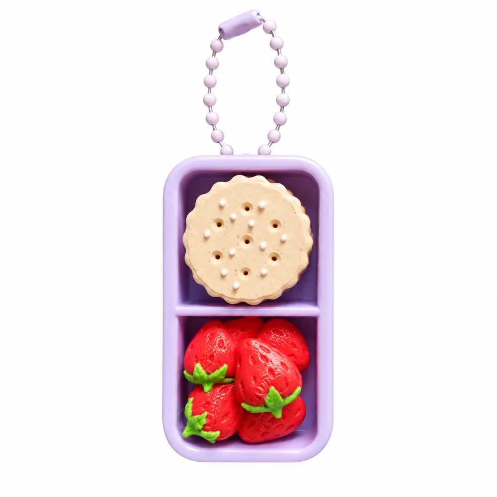 Gifts Plastic Imitation Sushi Clicker Keychain Clickable Buttons Bead Chain Food Keychain Snack Keychain Keyring Accessories