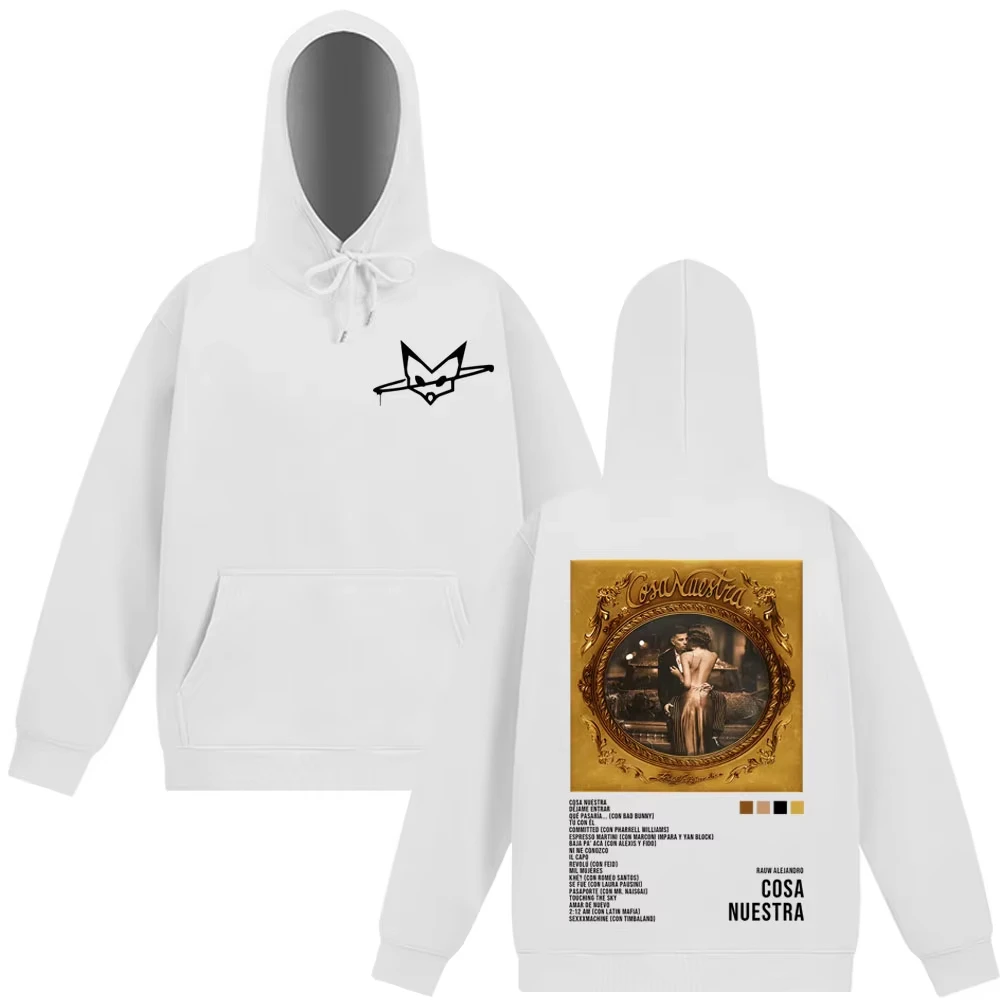 مغني الراب Rauw أليخاندرو كوسا نوسترا جولة 2025 هوديي الرجال النساء Harajuku البلوز طويلة الأكمام الشرير الهيب هوب قمصان سويت شيرت بقلنسوة