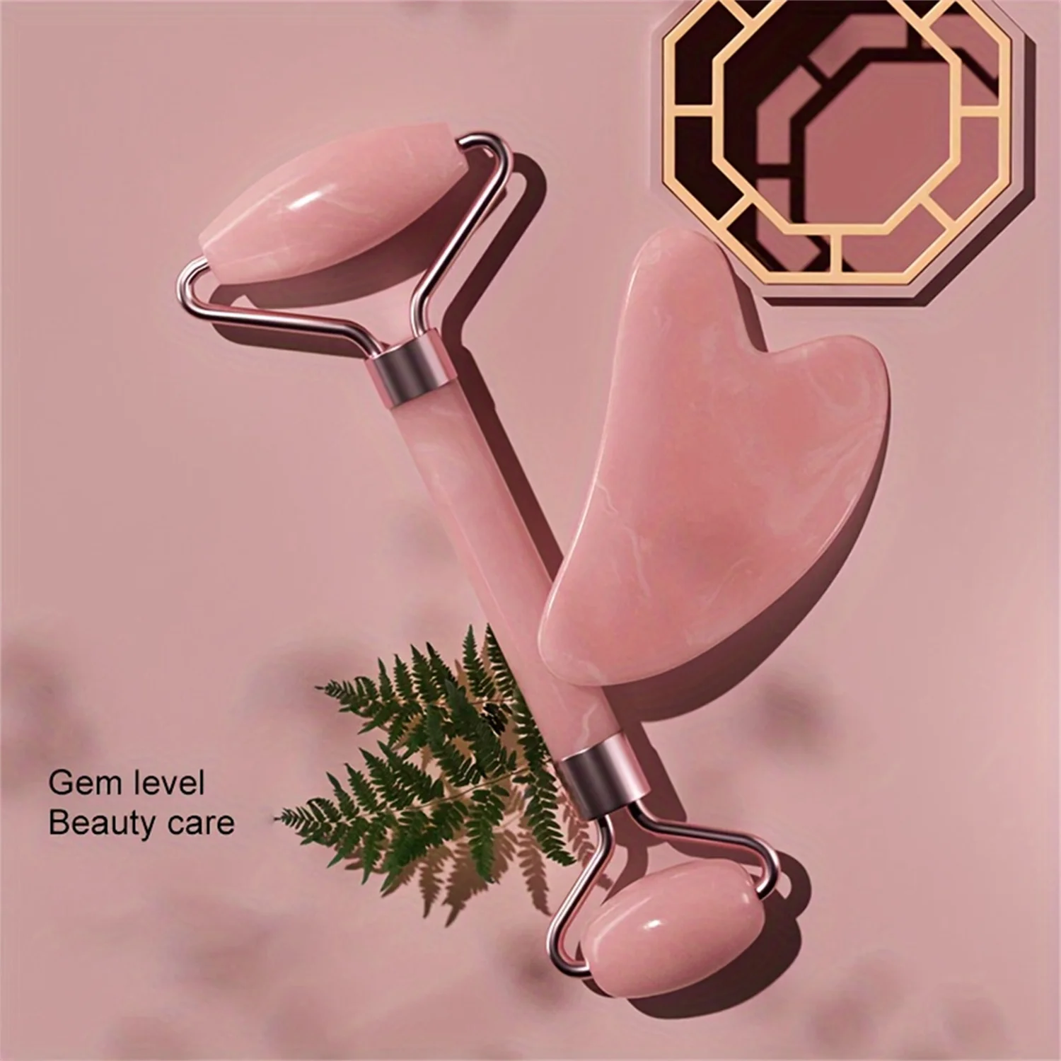 Beleza rosto relaxar não-rosa cristal jade e pescoço massageador rolo de resina raspagem vara de massagem de ponta dupla para desbloquear