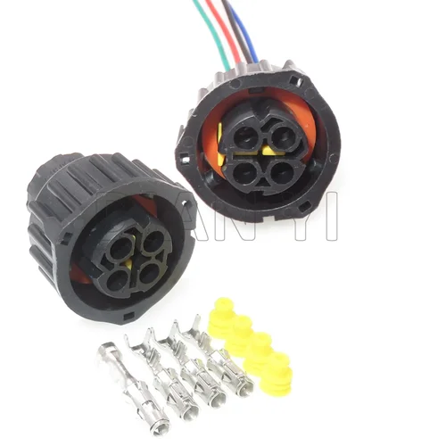 1 juego de 4 vías 1- 1813099 -1 967325 -1 1- 1813099 -2 Conector eléctrico del sensor de oxígeno automotriz del conjunto de CA enchufe impermeable del coche