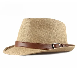 Summer Straw Hat Male Korean Fashion Hat Female Sun Visor British Retro Gentleman Jazz Hat