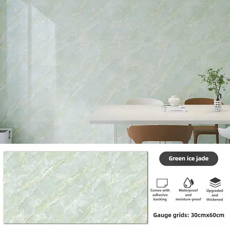10Pcs 30x60cm Metal Texture PVC Wall Tiles Self-Stick Oil-proof for Cabinet Countertop Modern Decor Enthusiast