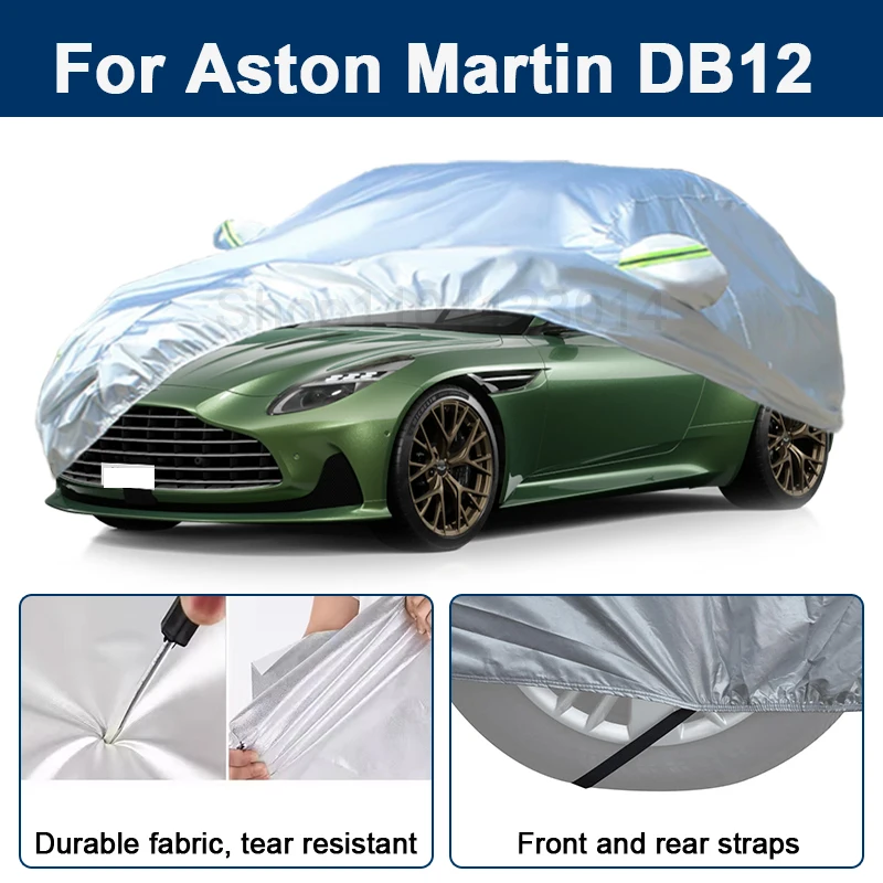 

Outdoor Full Car Cover For Aston Martin DB12 with Reflective Strips Waterproof Snowproof Dustproof UV Protection Auto Accessory