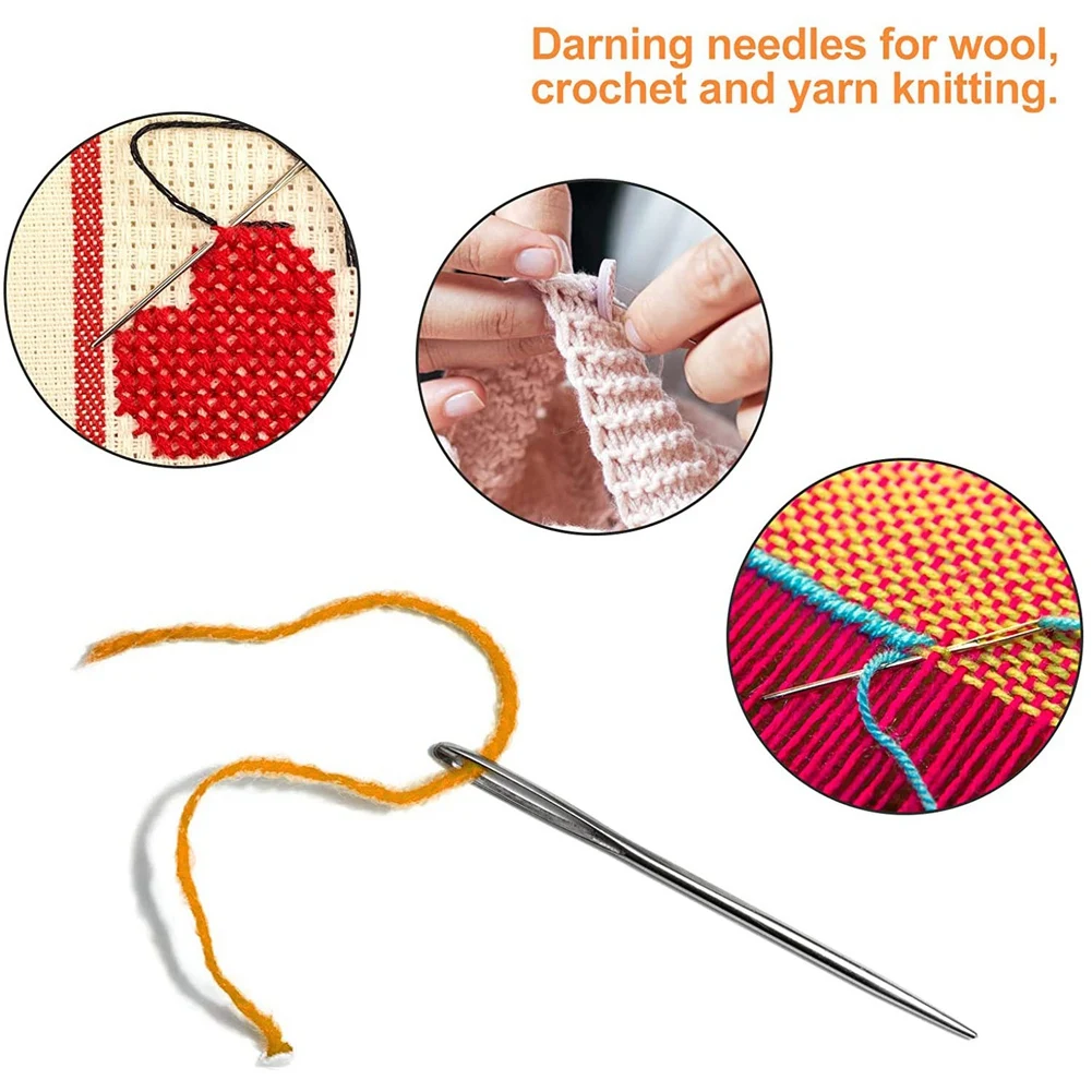 ABNL Darning Needle Big Eye Sewing Needle In Transparent Tube, Darning Needle For Wool, Crochet And Yarn Knitting
