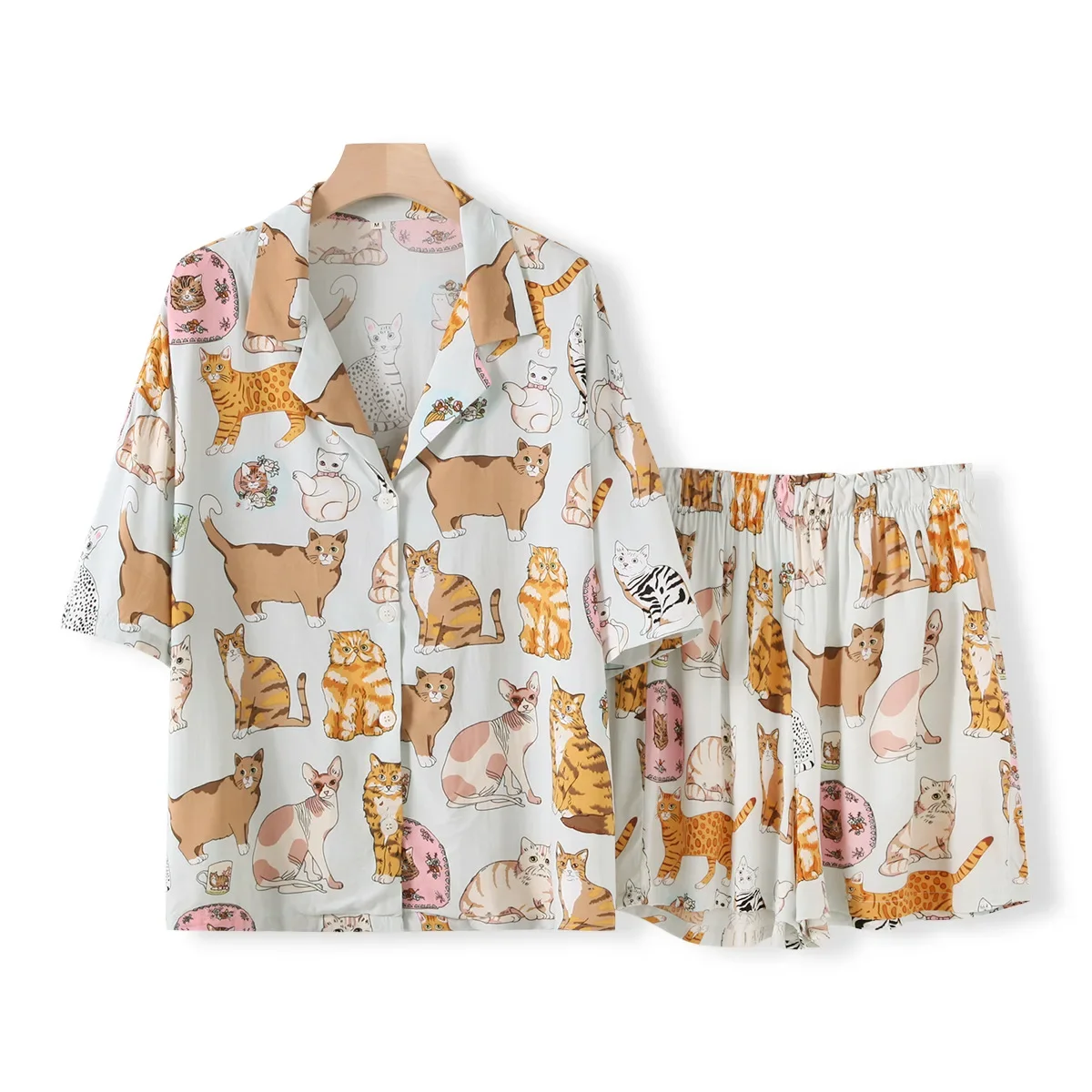 Tiger Animals Print Cotton Pajamas for Women Comfortable Sleepwear Ladies Pajamas Suit for Spring and Summer Ladies Homewear image 5