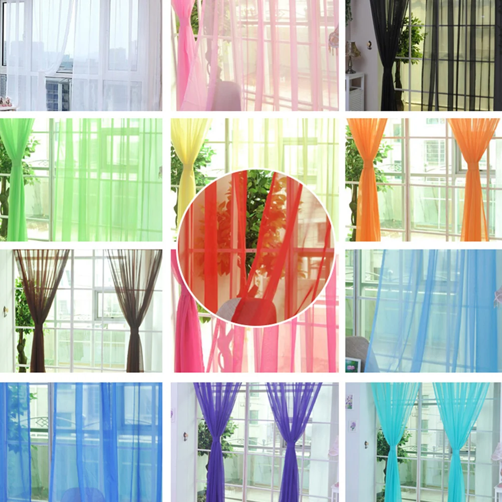 

White Window Screen Convenient Installation Curtains Transparent Finished Product Delicate Texture Sheer