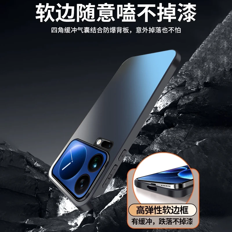 New metal lens full-cover anti-drop matte phone case for Xiaomi17proPremium Business Protective Case