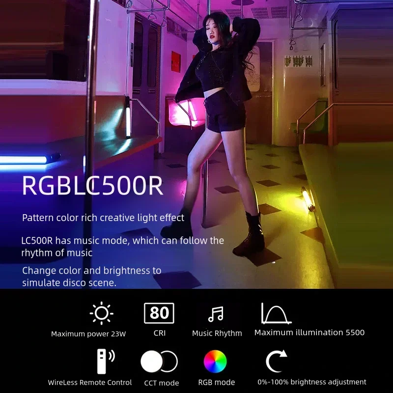 Lampa wideo RGB z pilotem podręczny oświetlenie studia fotograficznego Stick LED nastrojowe oświetlenie RGB na żywo na zewnątrz