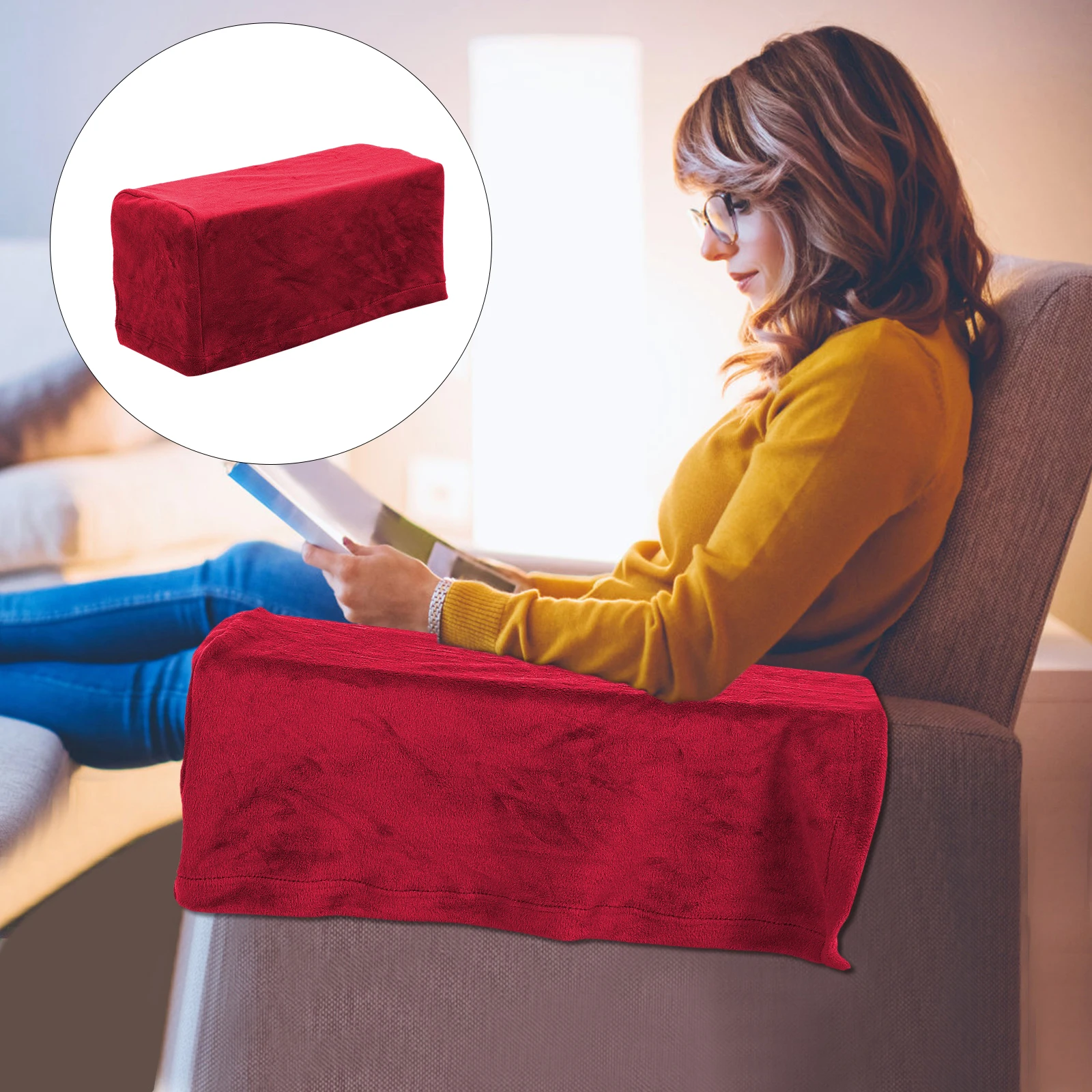 

Universal Sofa Arm Stretchable Polyester Couch Armrest Covers for Home Office Long Lasting Durability Simple Style Household