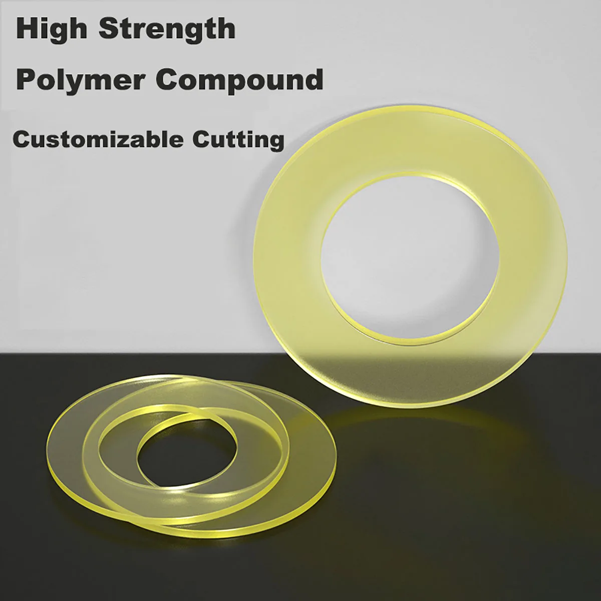 10Pcs PU Flat Sealing Gasket Polyurethane Flat Washer Spacer Sealing O Ring Flange Gaskets Cushion Pad Yellow Translucent 2-12mm