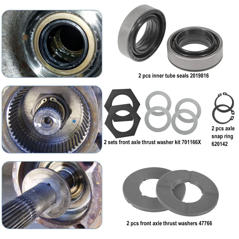 

Outer Axle Dust Seal & Inner Tube Seal & Needle Bearing & Snap Ring & Thrust Washer Seals Kit For F250 F350 F450 F550-[A002]