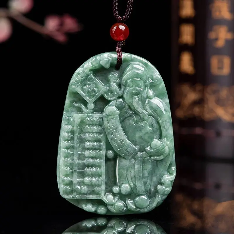 

God of Wealth Lucky Pendant High-end Jade Men's and Women's Simple Pendant
