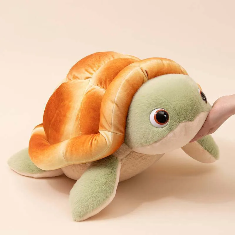 Kawaii Bread Shell Turtle Plush Pillow Squishy Fluffy Stuffed Tortoise Doll Lovely Animal Cushion Sofa Holiday Birthday Present