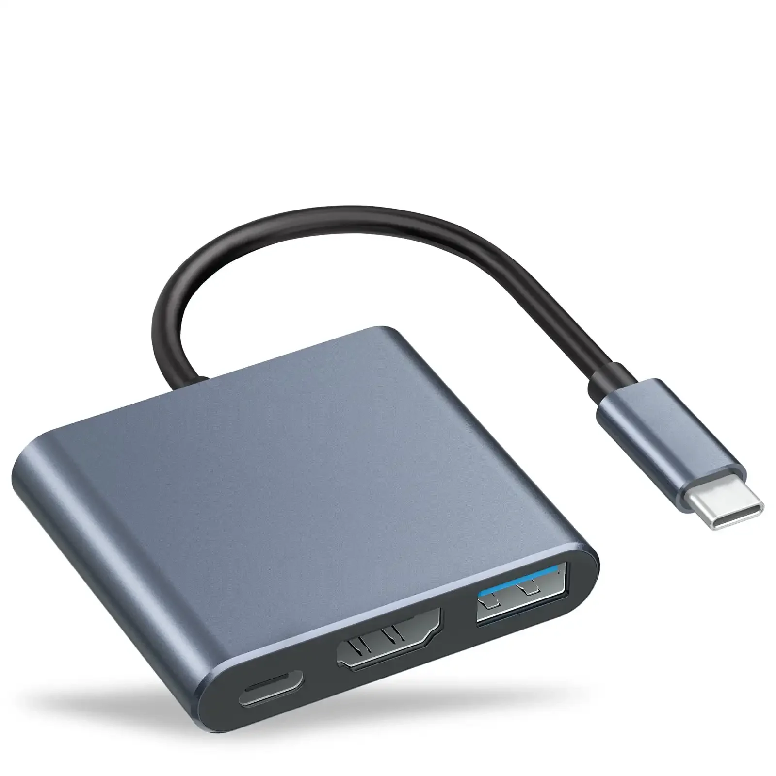 3 in1 USB C Hub To HDTV Adapter USB Hub 4K Video and Audio Converter USB Hub with PD 100W Fast Charging and USB 3.0 Port 10Gbps