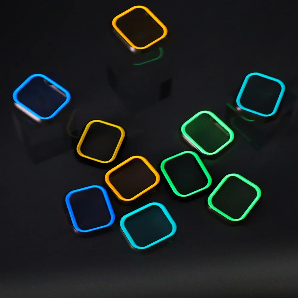 Funda luminosa para Apple Watch Series 9, 8, 7, 6, SE 5, sin película de pantalla, cubierta protectora de parachoques de PC duro para iWatch, 45mm, 44mm, 41mm, 40mm