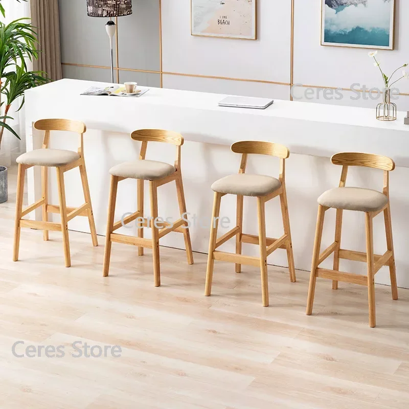 

Design Wood Bar Stool Nordic Kitchen Japanese Vanity Dining Chairs Patio Table Sedie Sala Da Pranzo Balcony Furniture YX50BY
