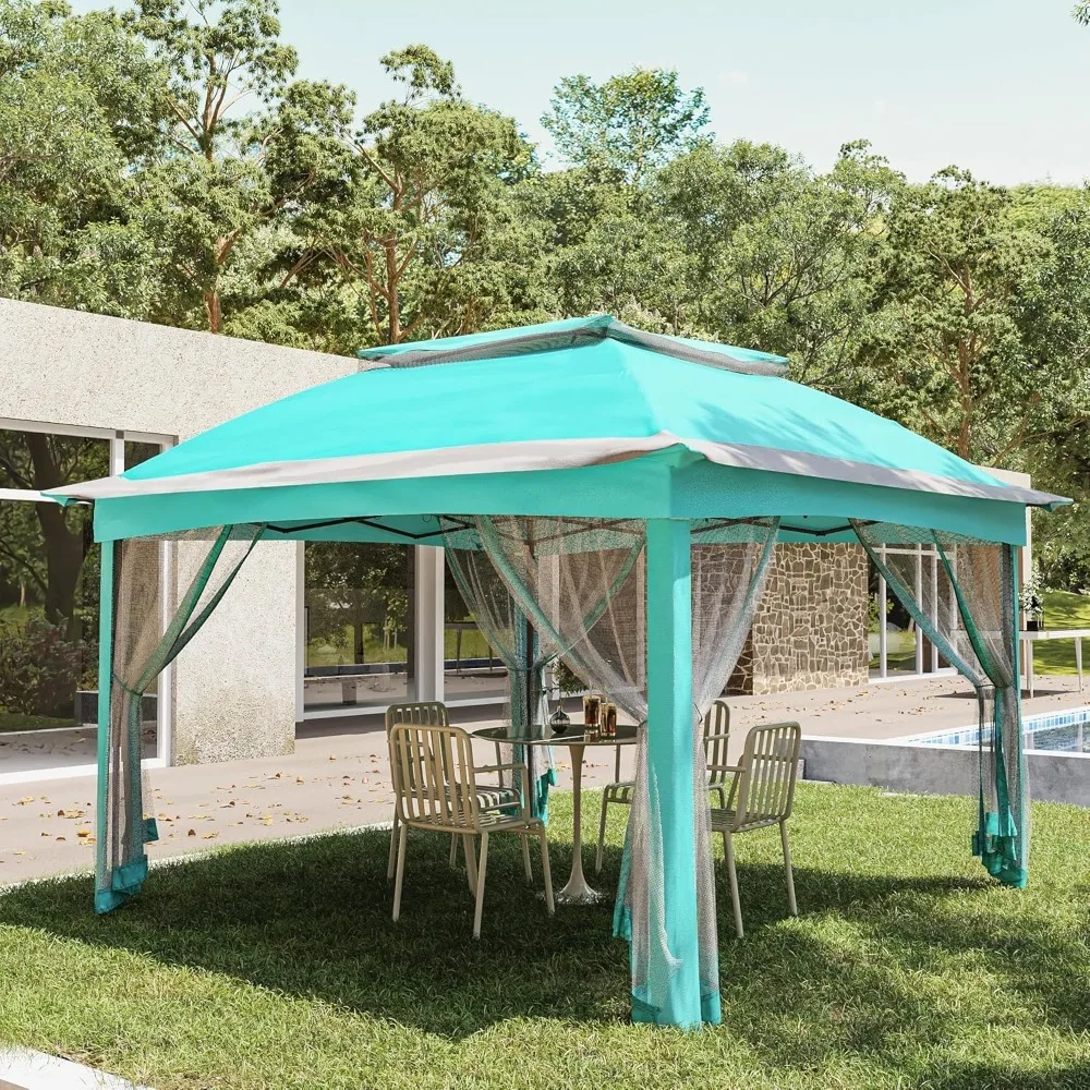 

11'x11' Pop Up Gazebo for Patios Gazebo Canopy Tent with Sidewalls Outdoor Gazebo with Mosquito Netting Pop Up Canopy Shelter